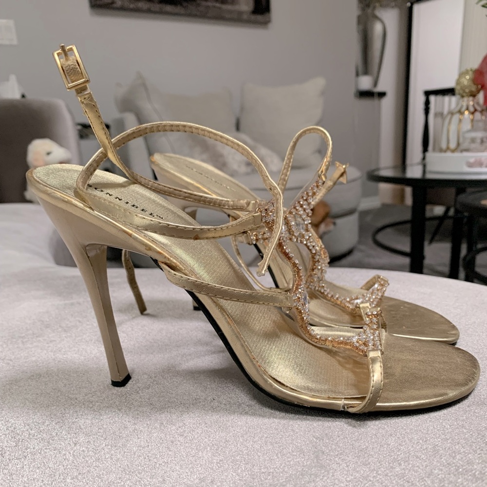 Soft Metallic Gold dress sandal heels